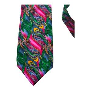 J. GARCIA Silk Tie Plant Person Collection Five Colorful Tropical Print